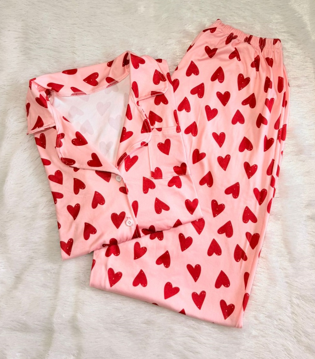 CAMISERO CORAZONES ROJOS