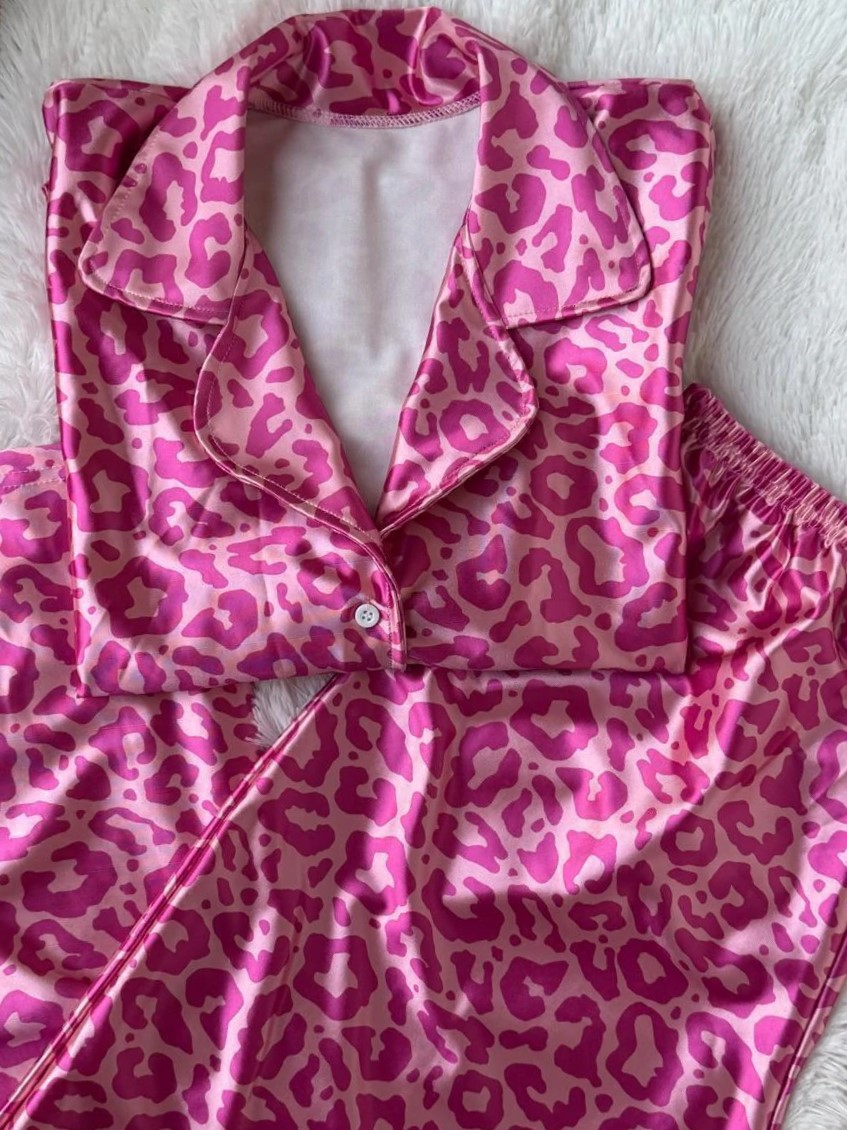 CAMISERO SATEN PRINT LILA